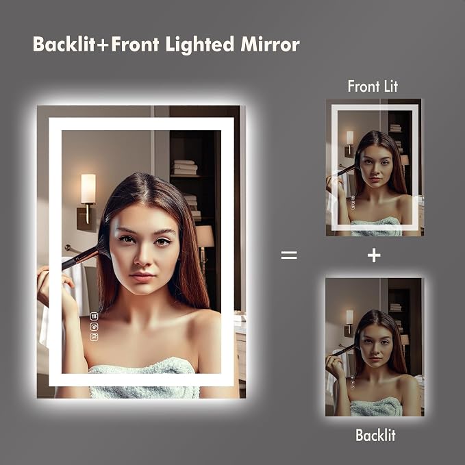 GarveeHome 30 in x 22 in Led Bathroom Mirror - Image 2