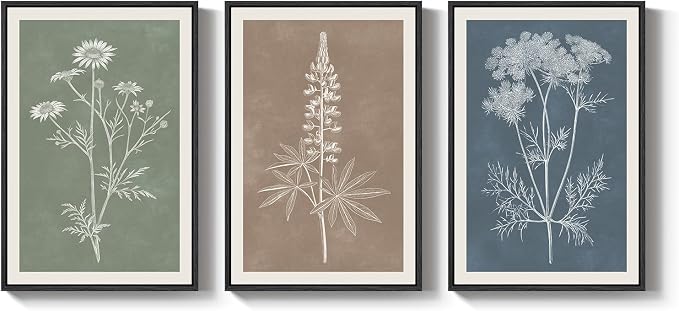 Framed Boho Botanical Wall Art for Living Room, 3 Piece Modern Farmhouse - Image 9