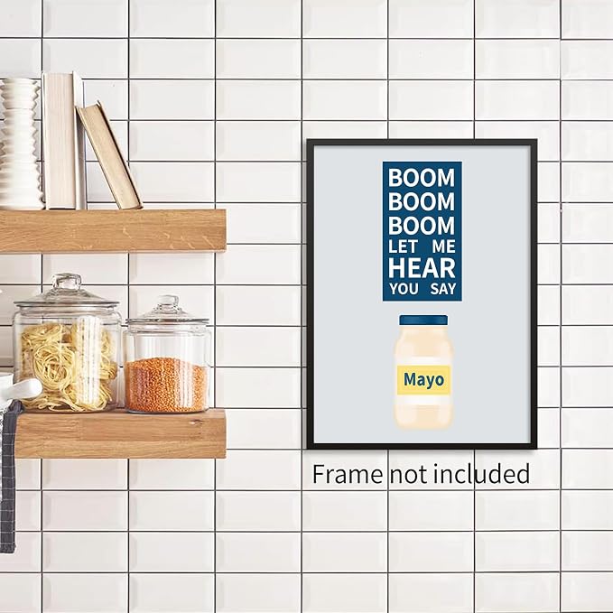 PDFI Kitchen Canvas Wall Art Vintage Mayonaise Jar Prints Funny Kitchen Signs - Image 6