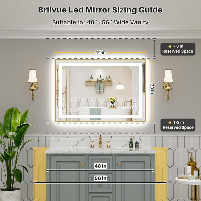 44x30 Inch LED Bathroom Mirror - Image 2