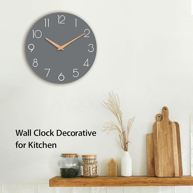 cicininc Wall Clock, 16 Inch Wooden Battery Operated Wall Clocks Silent - Image 7