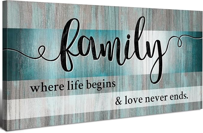 Teal Family Wall Art Family Signs by HOME