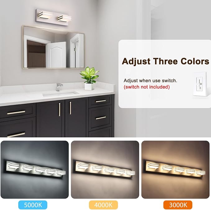2-Light, 12.6-Inch Wall Lights Brushed Nickel Vanity Lights - Image 6