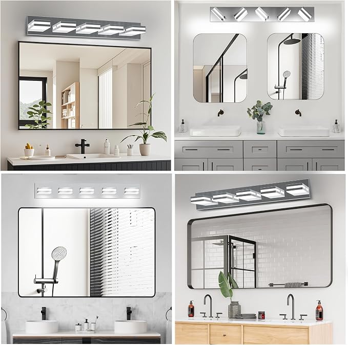IZORRO LED Modern Bathroom Lights Fixtures, Chrome Acrylic Wall Lighting - Image 7