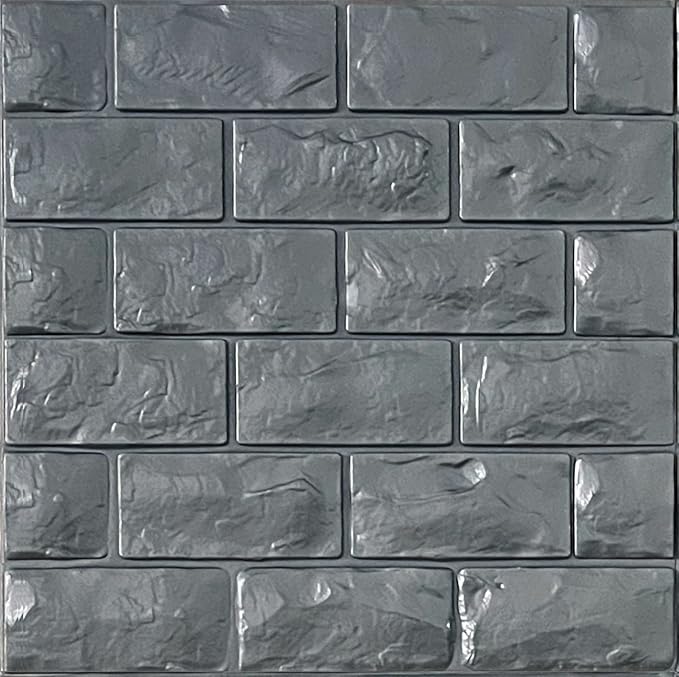3D Wall Panels Peel and Stick 30PCS Gray Foam Brick Wallpaper by YULI3DH