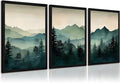 Mountain Wall Art Decor Set of 3 Sage Green Forest Canvas Wall Art Prints by Unknown