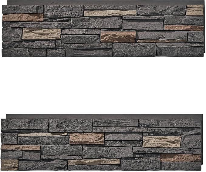 Faux Stone Wall Panels 2-Pack PU Stone Veneer Siding, Mortarless 46.25x12.88 - Image 4