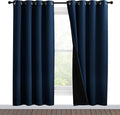 NICETOWN Moroccan Blue Full Shade Curtain Panels, Pair of Energy Smart & Noise by NICETOWN
