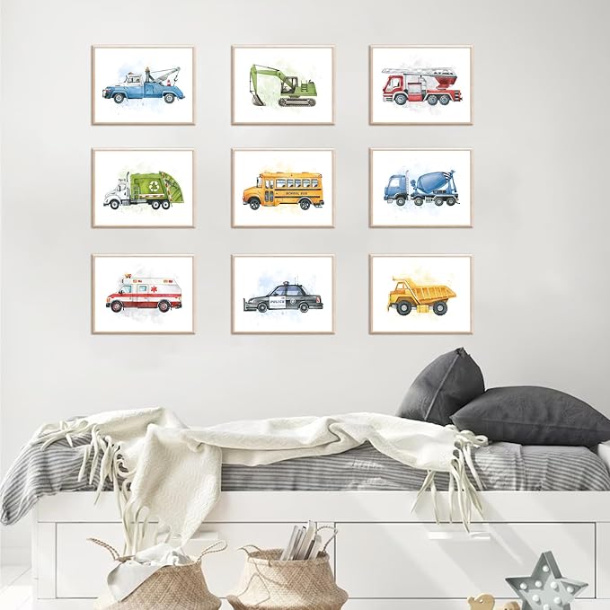uniro Construction Room Decor for Boys, Truck Wall Art Print for Boys Room Decor - Image 5