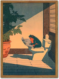 Funny Frog Bathroom Wall Art, Cute Japanese Frog in Toilet Wall Decor, by YYNISPINWallArt