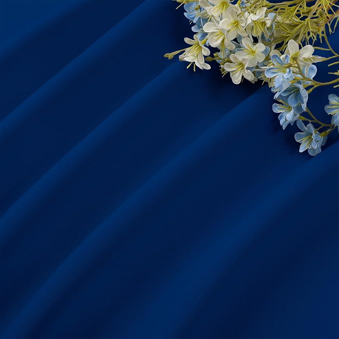 CUCRAF Royal Blue Blackout Curtains 45 inch Length 2 Panels Set, Rod Pocket - Image 6