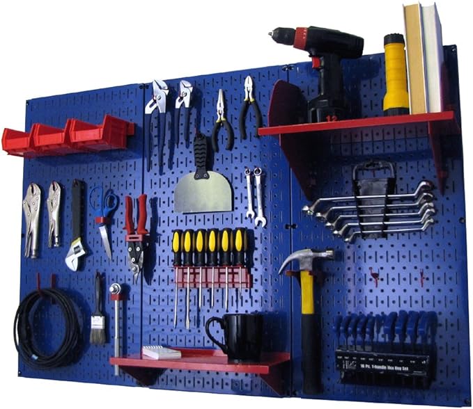 Wall Control Pegboard Organizer 4 ft. Metal Pegboard Standard Tool Storage Kit by Wall+Control