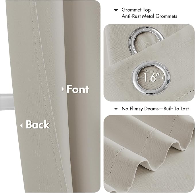 MIULEE Blackout Curtains for Bedroom Living Room 2 Panels, Thermal Insulated - Image 4