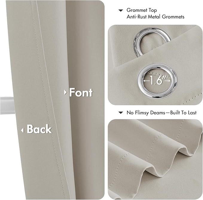 MIULEE Blackout Curtains for Bedroom Living Room 2 Panels, Thermal Insulated - Image 4