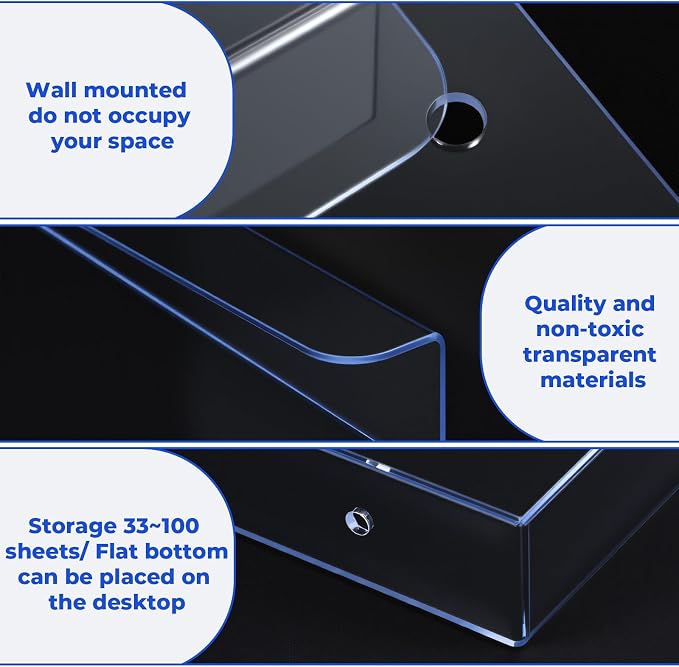 3 Pack Acrylic Brochure Holder Wall Mount, 8.5 x 11 inch Clear Plastic Flyer - Image 3