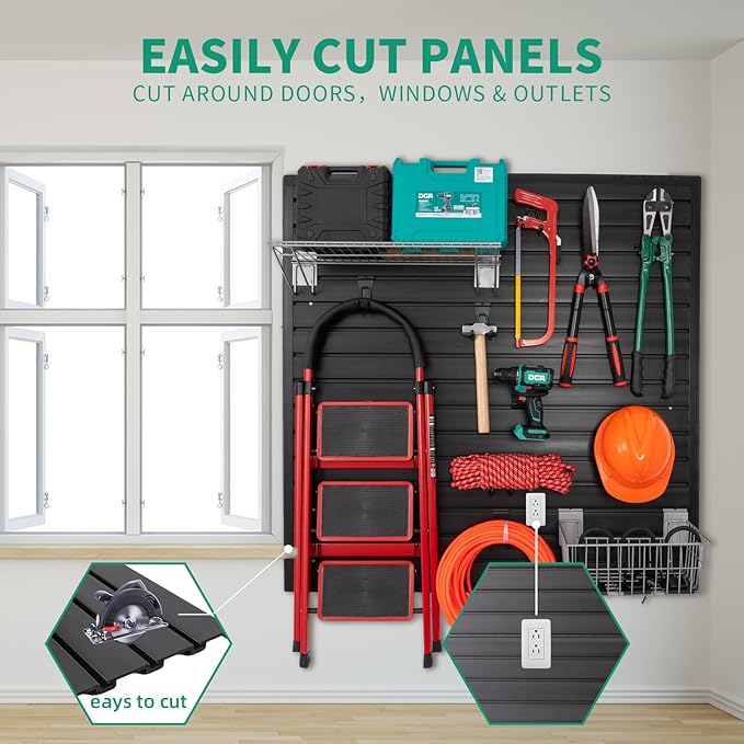 FRAYSCENT Slat Wall Paneling Garage Slat Wall Storage Systems Slatwall Panels - Image 6