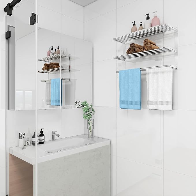 Towel Racks for Bathroom Wall 24 Inch, 3 Tier Bathroom Towel Shelf - Image 6