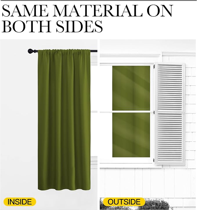 NICETOWN Blackout Curtains for Living Curtains, 1 Pair, 34-inch W x 84-inch L - Image 5