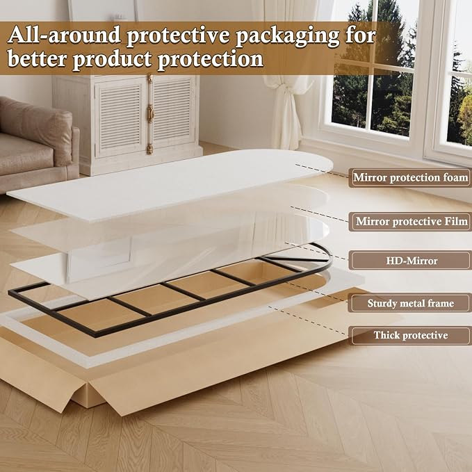 Floor Length Mirror, Oversize Farmhouse Full Body Standing Mirrors - Image 7