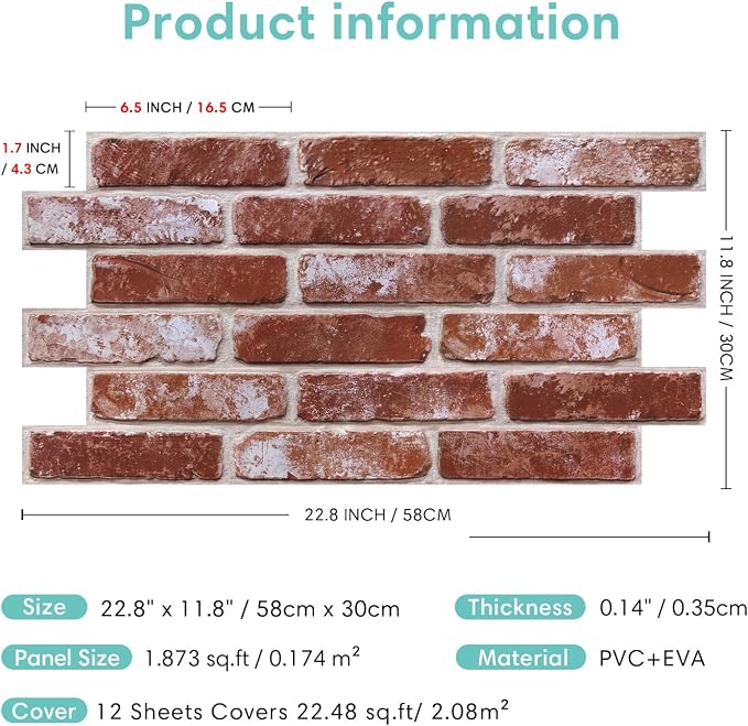 Commomy Faux Brick 3D Wall Panels - Image 6