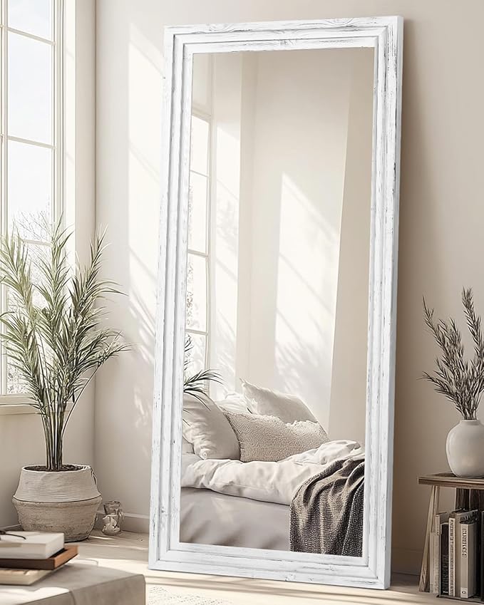 Full Length Mirror 71"x30" Solid Wood Frame Floor Large Mirror by ABSWHLM