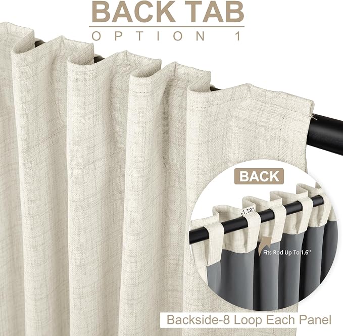 100% Blackout Shield Linen Blackout Curtains - Image 3