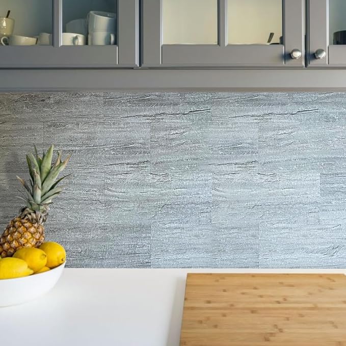 AULIGET 20-Piece Grey Shale Peel and Stick Backsplash Wall Tiles, Laundry Room - Image 6