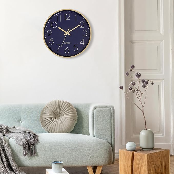 Foxtop Modern Wall Clock 12 Inch Silent Non-Ticking Battery Operated Round - Image 4
