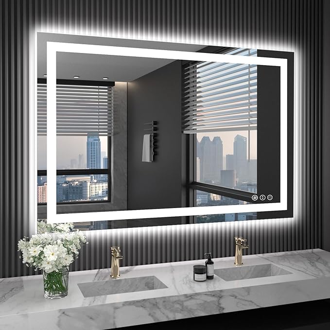 LOAAO 40X32 LED Bathroom Mirror by LOAAO