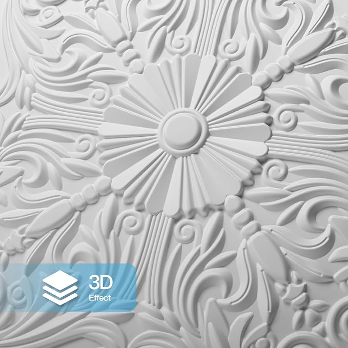 Art3d Drop Ceiling Tiles 24x24in., Wainscoting Panels Glue Up 2ft x 2ft - Image 3