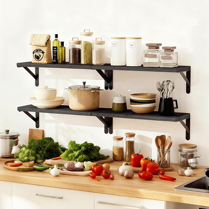 Fixwal Floating Shelves for Wall, Wood Wall Mounted Shelves for Bedroom - Image 7