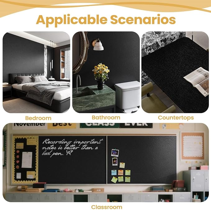 Black Silk Wallpaper Peel and Stick Embossed Self Adhesive Contact Paper 15.7" - Image 5