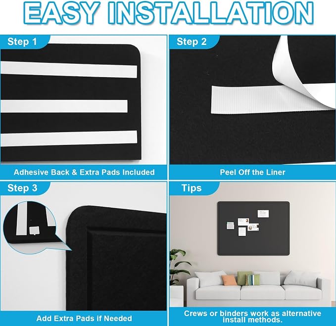 Large Felt Bulletin Board for Wall, Soft Felt Cork Board for Office, Home - Image 5