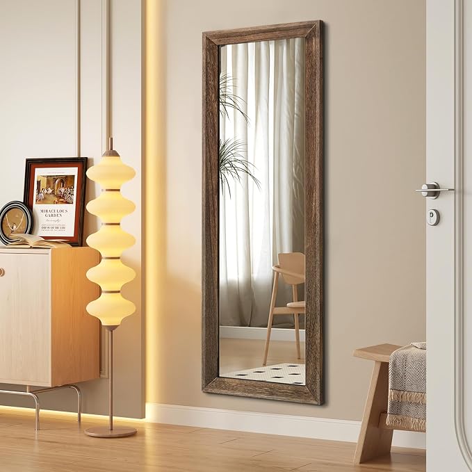 AAZZKANG Hanging Mirror Full Length Retro Large Wooden Framed Full Body Mirrors - Image 5