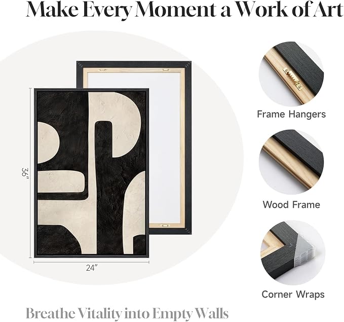 Large Framed Abstract Set of 2 Wall Art - Image 6