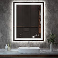 LED Mirror, 28x36 Inch Gradient Front and Backlight Lighted Mirror, 3 Colors by VanPokins-GlobalHighEndLEDBathroomMirrorBrand