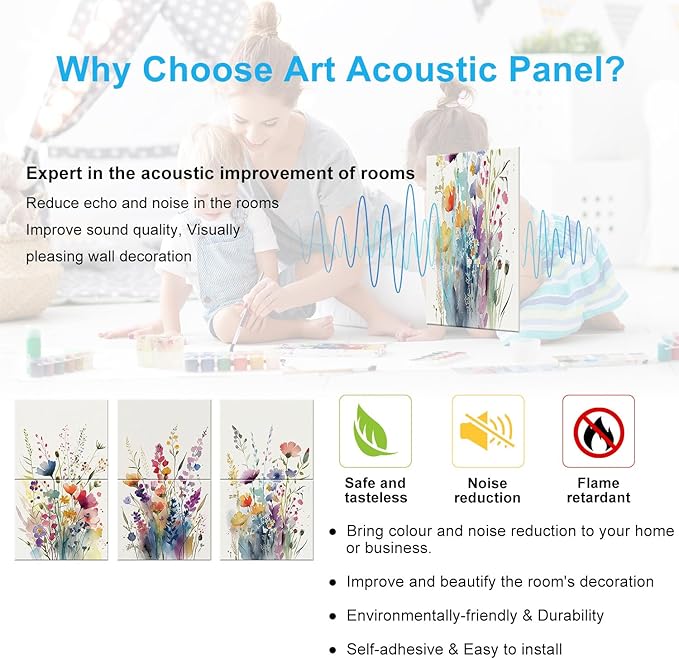 JBER Art Acoustic Panels, 47.2X27 Inches Acoustical Wall Panels, Sound - Image 4
