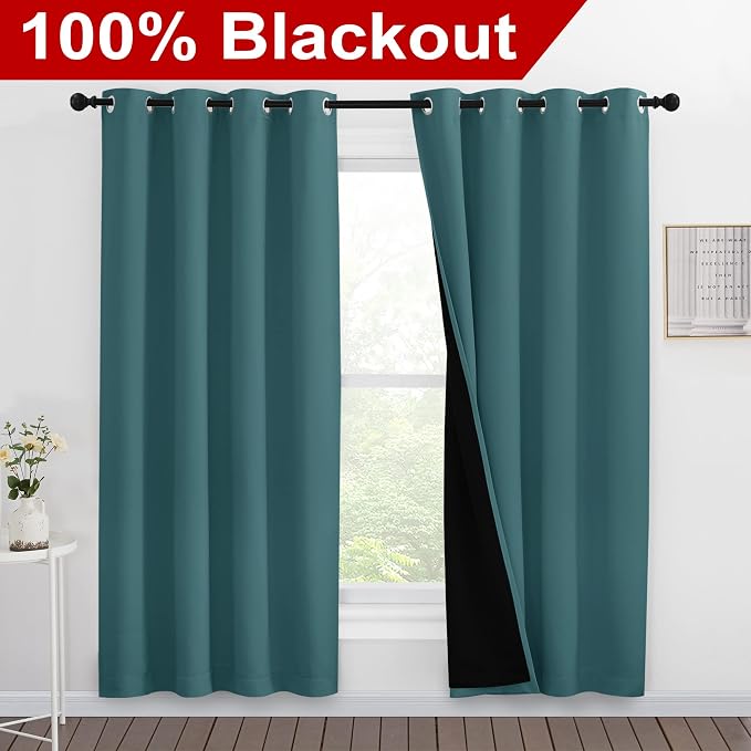 NICETOWN Full Shade Curtain Panels, Pair of Energy Smart & Noise Blocking Out - Image 2