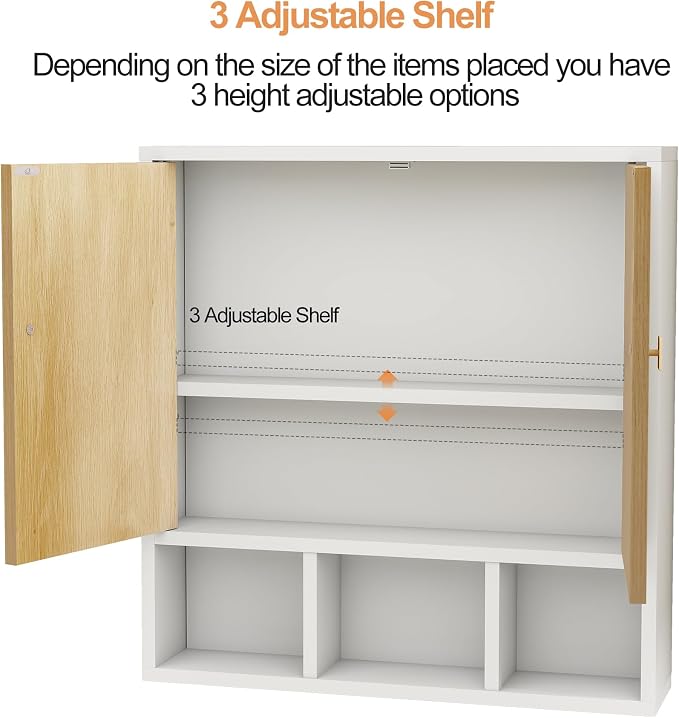 Bathroom Wall Cabinet, Wooden Medicine Cabinet - Image 3