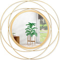 Gold Circle Mirror Wall Decorative Metal Wall Mirror, Art Small Round Wall Home by HLFMVWE