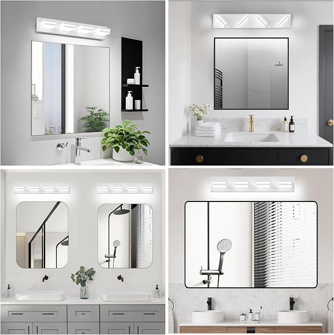 IZORRO LED Modern Bathroom Lights Fixtures, Matte White Acrylic Wall Lighting - Image 7