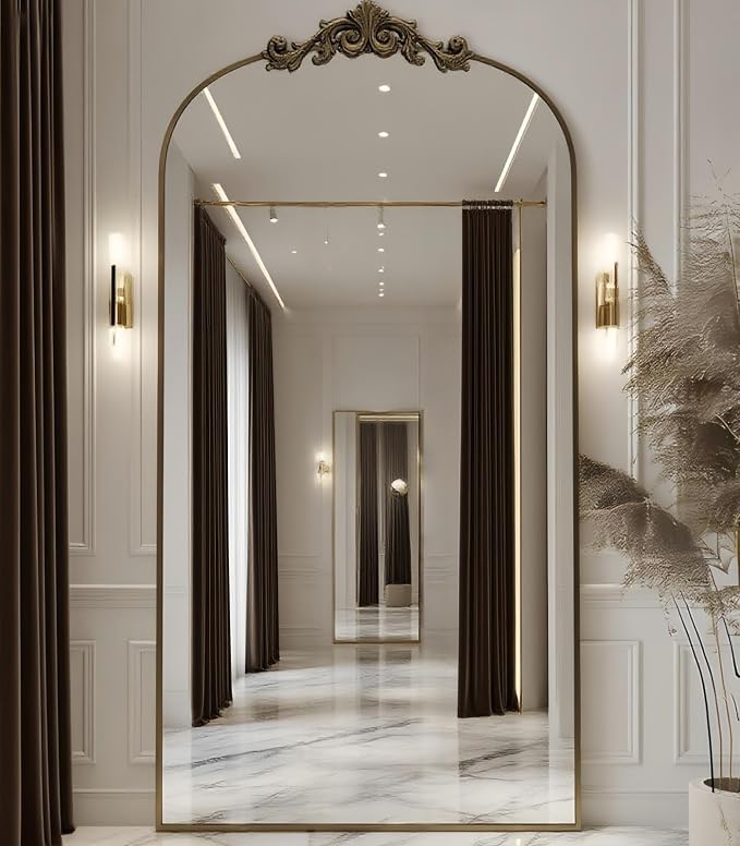 Dewfig Arched Full Length Mirror, Floor Mirror - Image 9