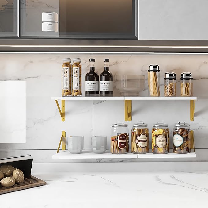 YGEOMER White Shelves for Wall, Different Sizes Wall Floating Shelves for - Image 7
