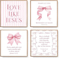 LARTSFRO Coquette Pink Bow Jesus Wall Art Decor Posters, Light Pink Bow by Unknown