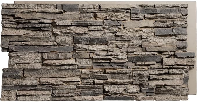EverStone Canyon Ridge Faux Stone Panel, 45 3/4"W x 24 1/2"H x 1 1/4"D by EkenaMillwork