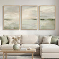 Large Framed Sage Green Abstract Landscape Wall Art by Cuspin