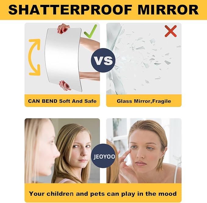 JEOYOO Wall Mirror Full Length, on Door Mirrors, Cheap Mirror Acrylic, - Image 6