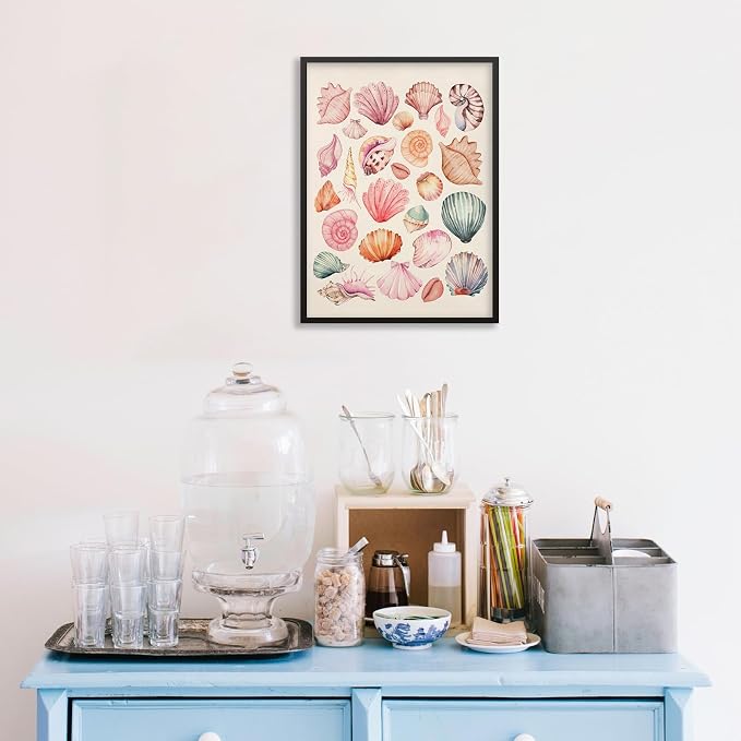Pink Seashell Posters Coastal Cowgirl Canvas Wall Art Trendy Beach Starfish - Image 5