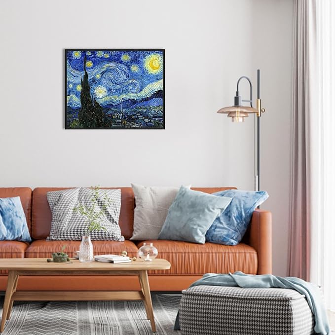 Van Gogh Canvas Wall Art: Starry Night Painting Famous Art Prints Posters Black - Image 6