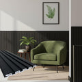 Black Wall Panels for Interior Wall Décor Wainscoting Panels 48x6.2x0.4in by Monivi